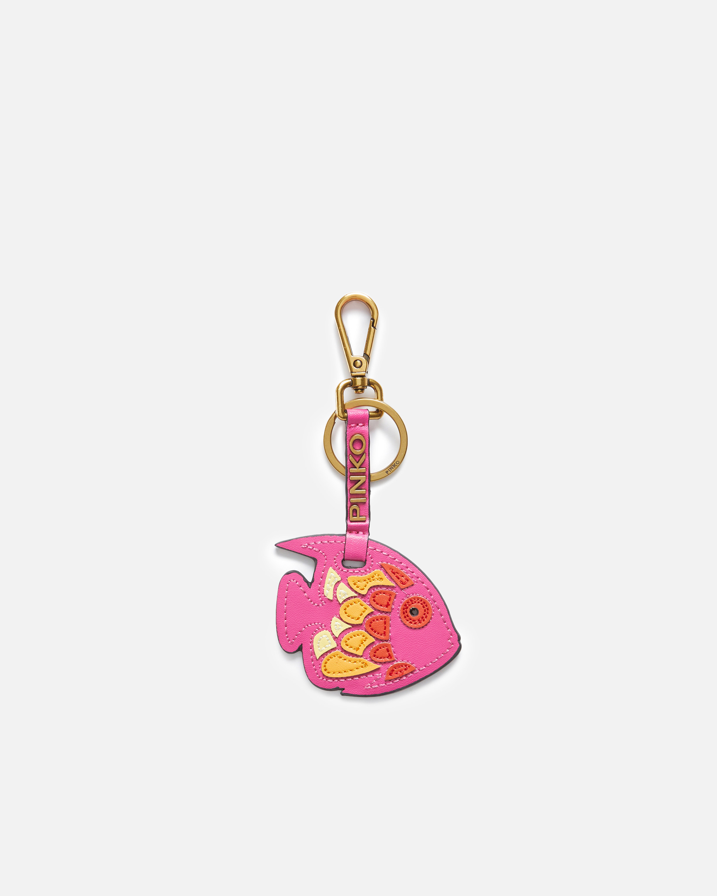 Faux Leather Fuchsia Fish Charm
