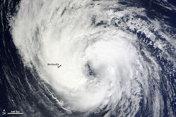 Tropical Storm Leslie over Bermuda