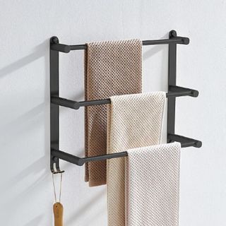 Black towel rail