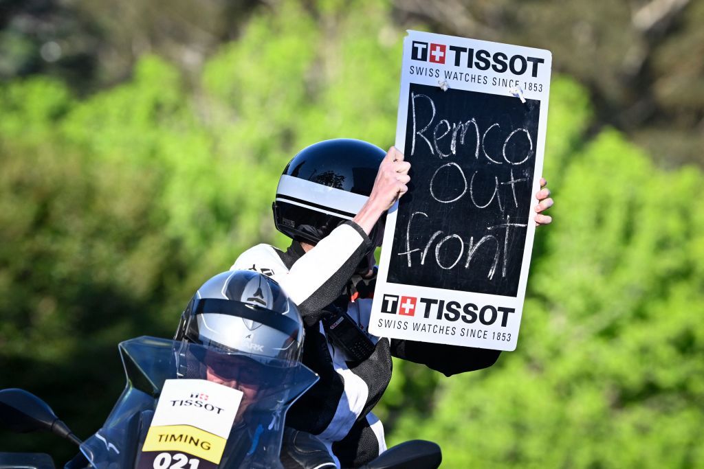 The board man during the men&#039;s elite road race at the UCI Road World Championships Cycling 2022 in Wollongong