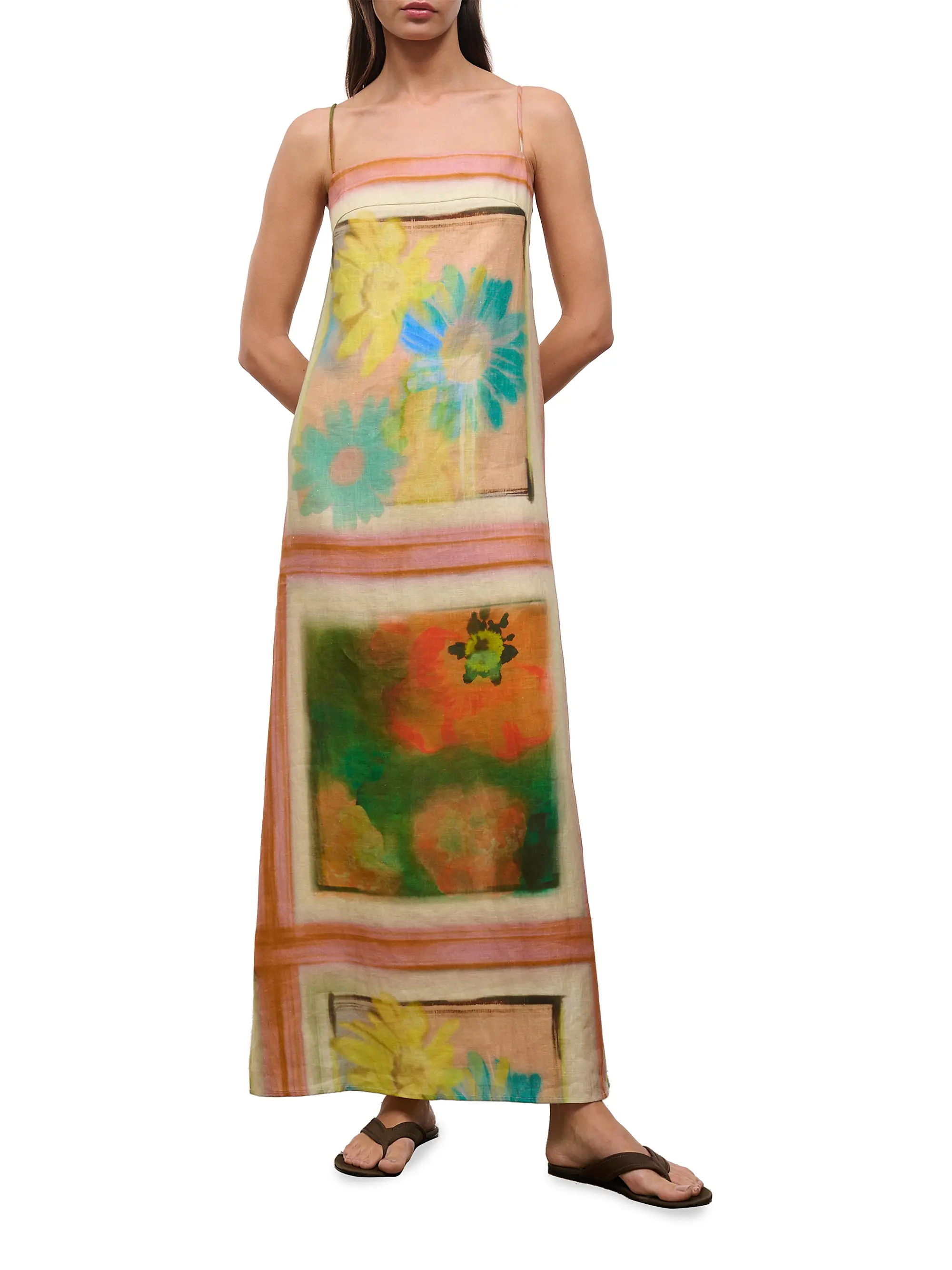 Laura Printed Linen Maxi Dress