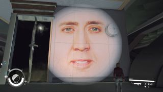 Nicholas Cage's glorious face beamed by a torch in Starfield