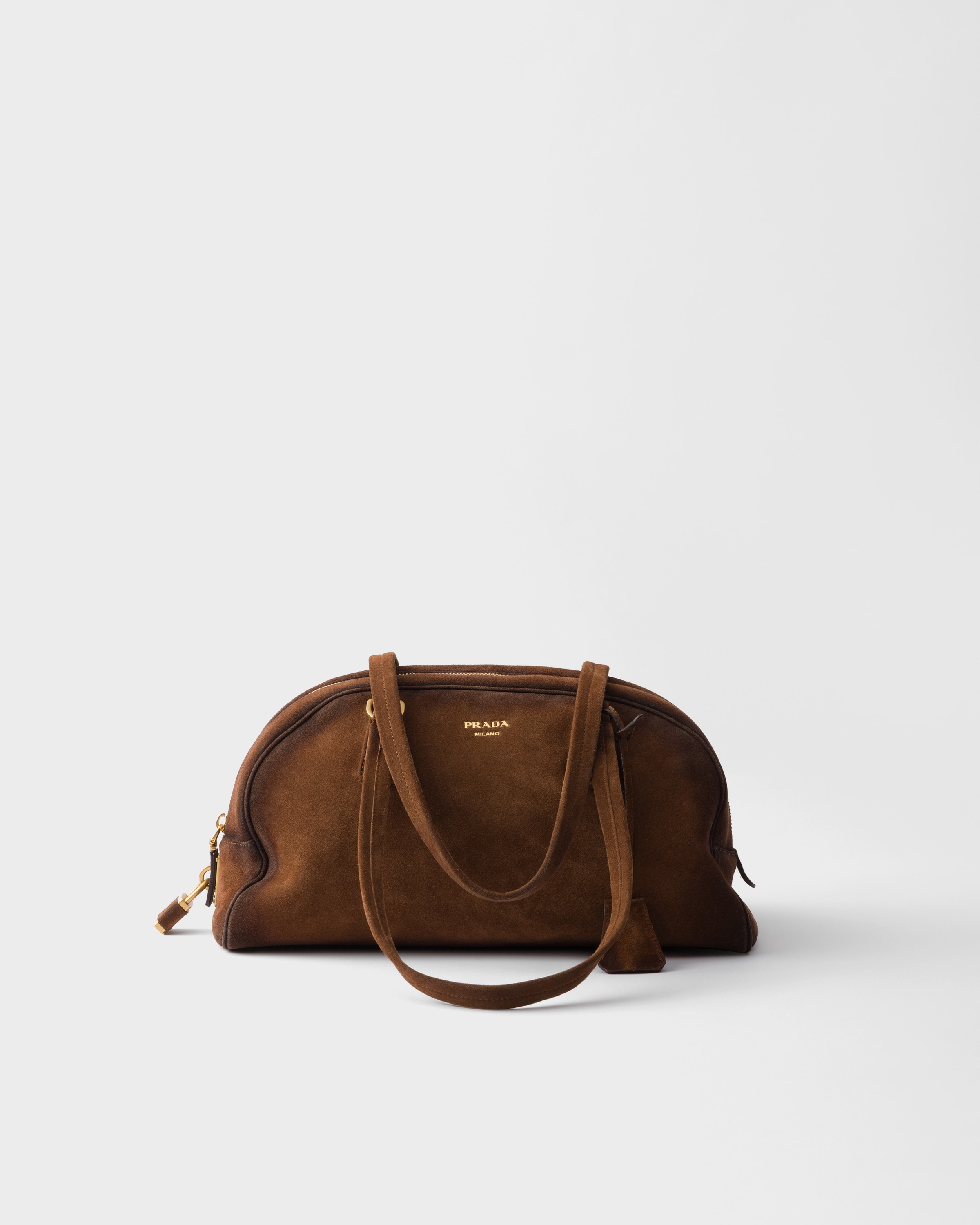 Prada Bowling Medium Suede Bag