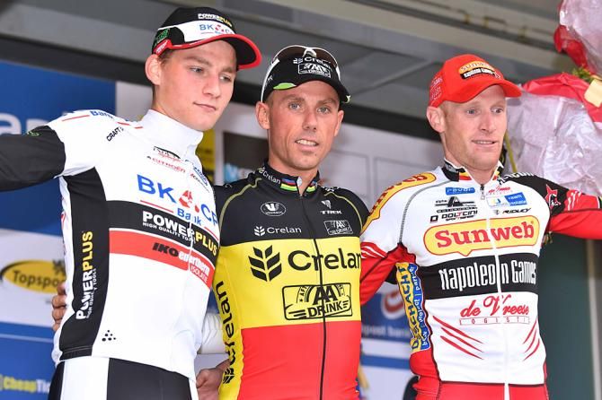 The podium in Ronse: Mathieu van der Poel, Sven Nys and Klaas Vantornout