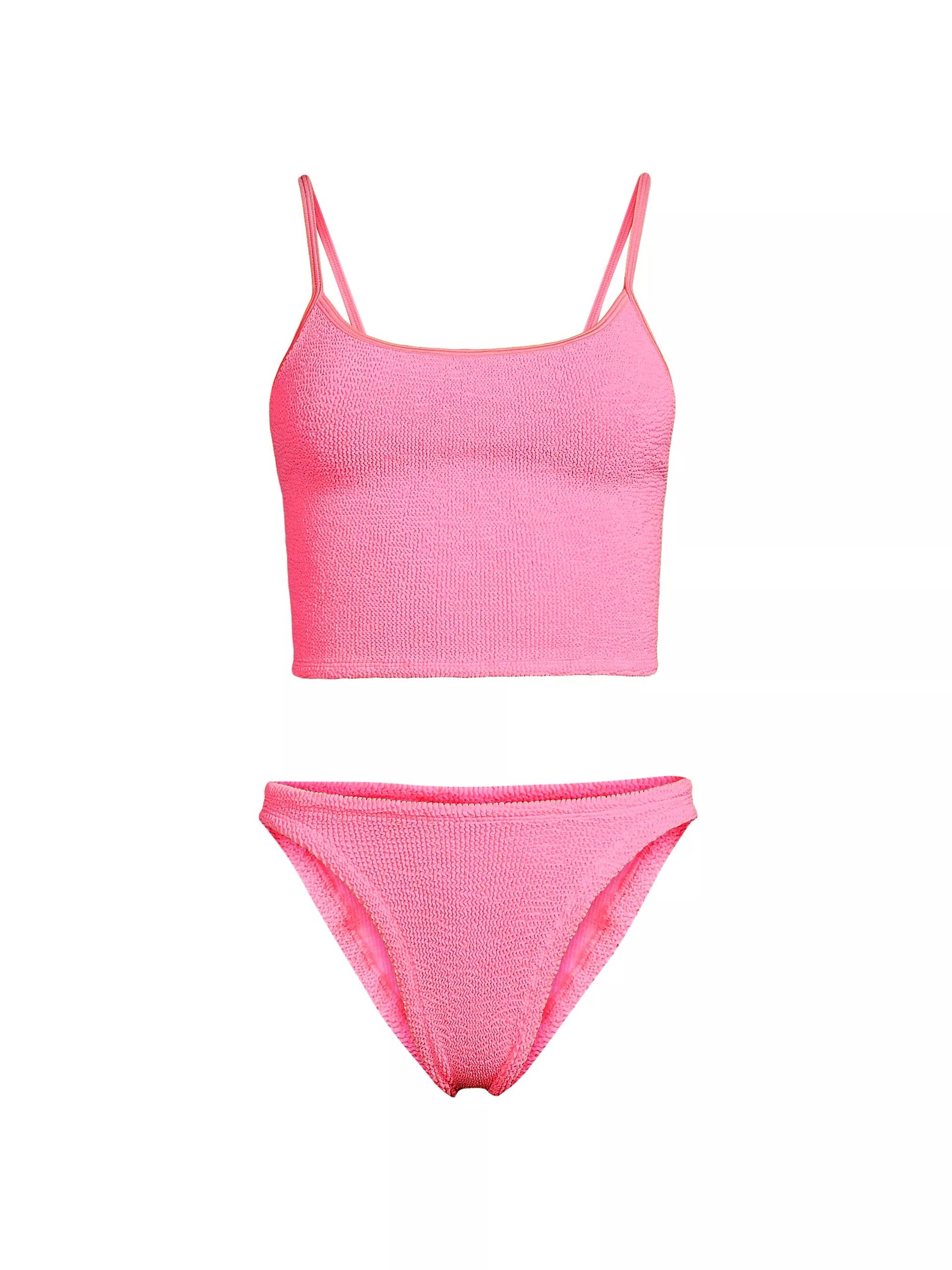 Crinkle-Effect Scoopneck Bikini