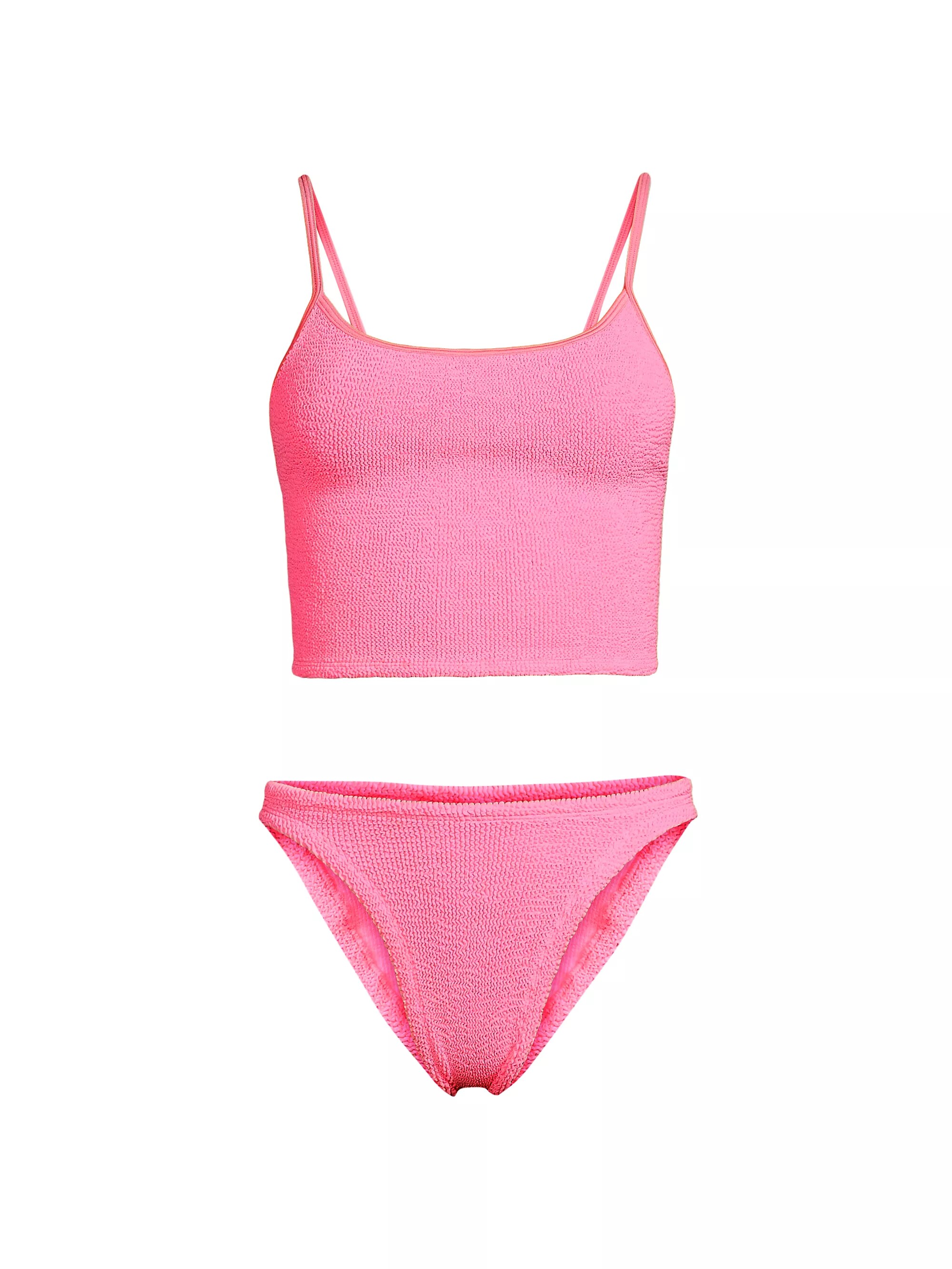 Crinkle-Effect Scoopneck Bikini