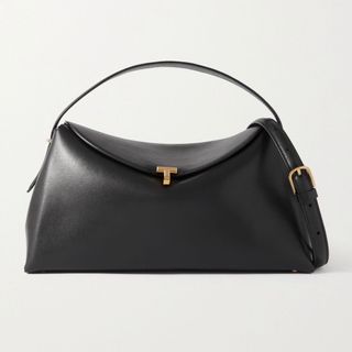 Toteme black leather top handle shoulder bag