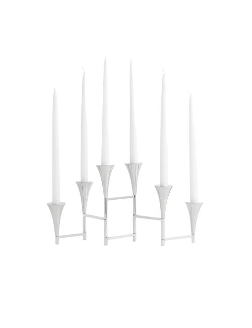 Foldable Stainless Steel Candelabra - Silver-Colored