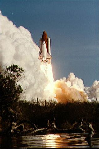 Space shuttle Discovery launches for the first time Aug. 30, 2984.