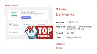 McAfee+ Premium AV tests.