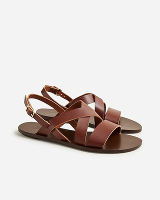 Carsen Made-In-Italy Slingback Sandals in Leather