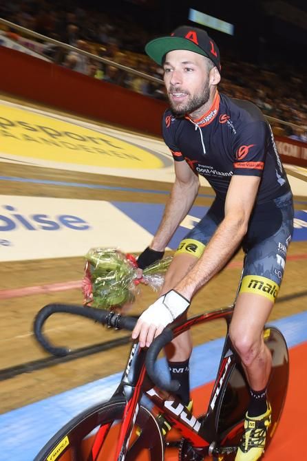 Christian Grassman takes the plaudits after winning the sprint