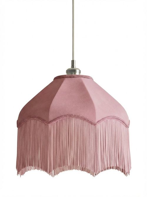 Fringed Velvet Lamp Shade