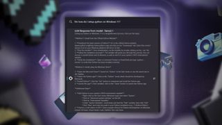 Asking Llama 3.1 how to setup Python on Windows 11 using PowerToys Run