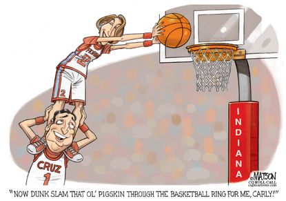 Political Cartoon U.S. Cruz Fiorina Indiana 2016
