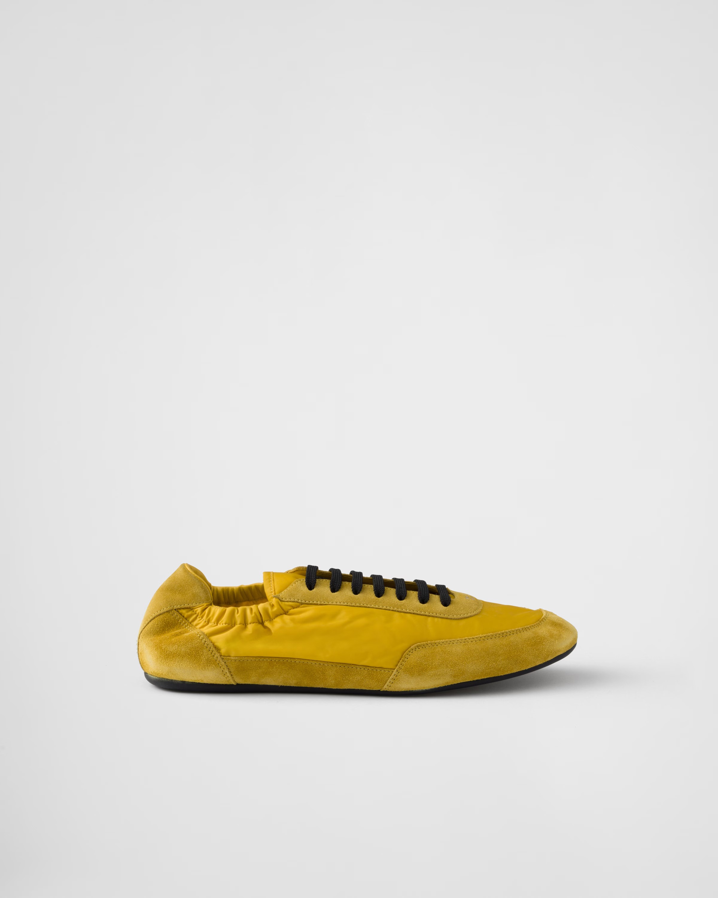 prada, Collapse Re-Nylon and Suede Elasticized Sneakers
