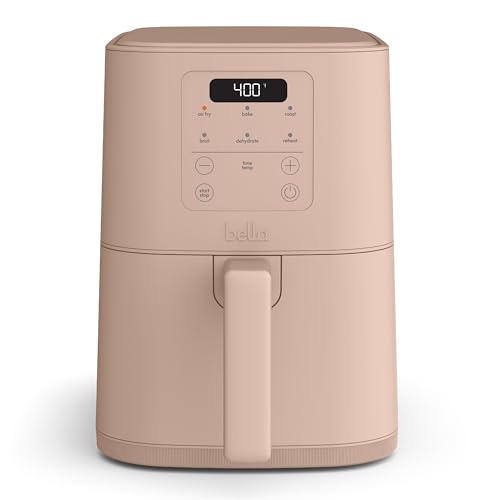 Bella Fits-Anywhere™ Slim 4qt Air Fryer, Non-Toxic Ceramic Coating, Blossom