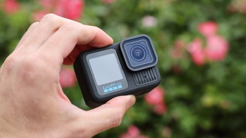 GoPro HERO13 Black action camera held in a hand