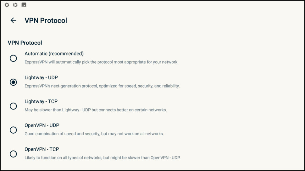 ExpressVPN Android Protocols