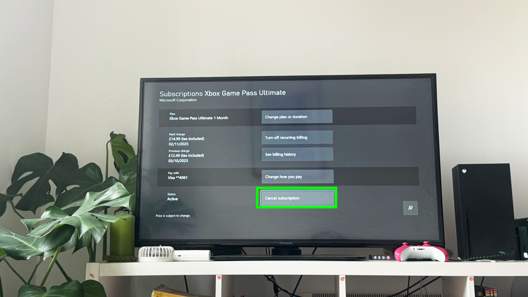 Xbox cancel game pass