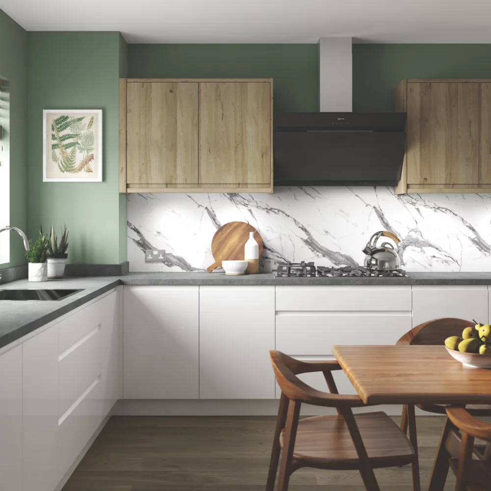 Splashwall White Marble Alloy Splashback 600mm X 800mm X 4mm