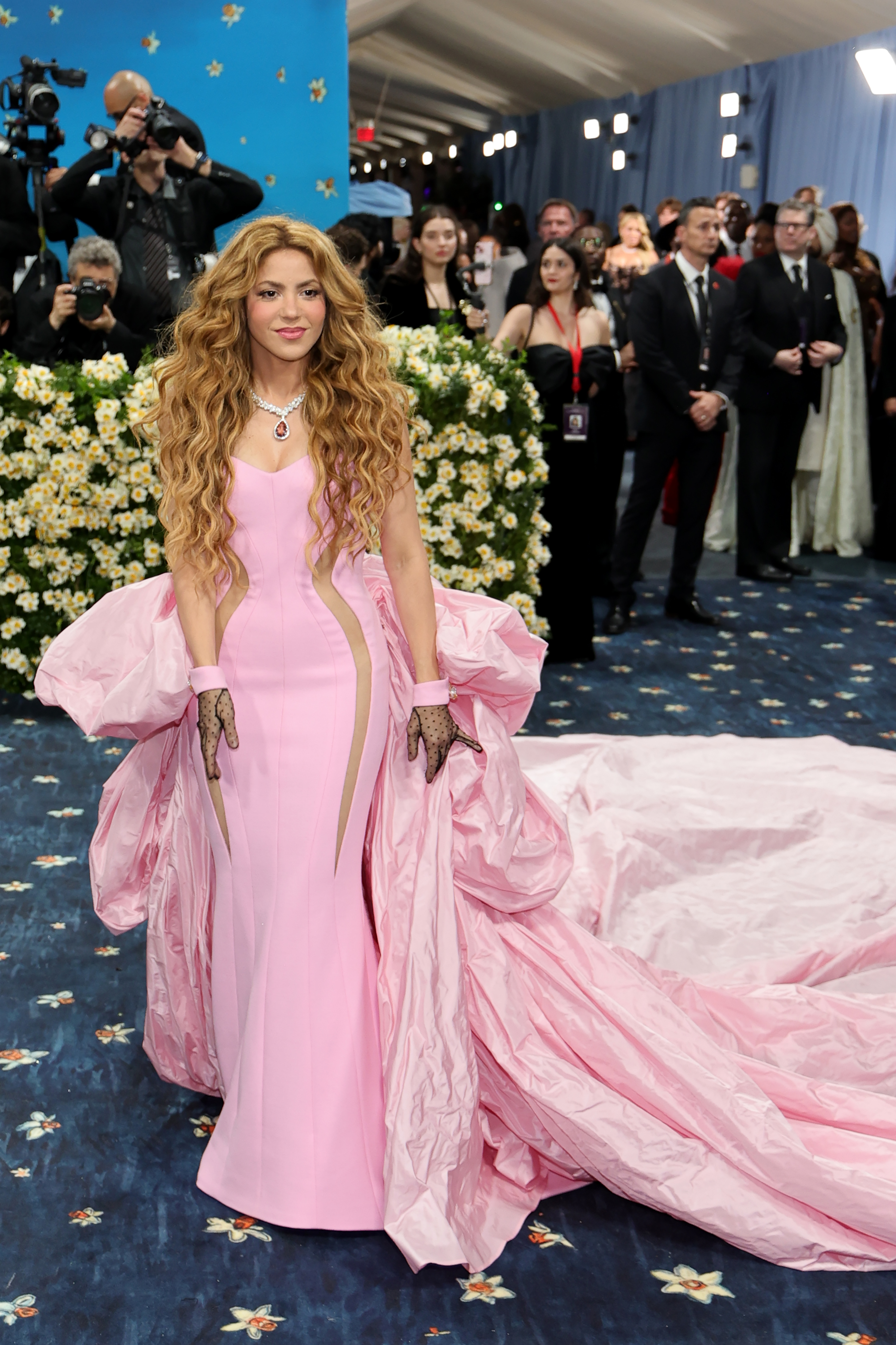 Shakira attends the 2025 Met Gala Celebrating "Superfine: Tailoring Black Style" at Metropolitan Museum of Art on May 05, 2025 in New York City. (Photo by Savion Washington/Getty Images)
