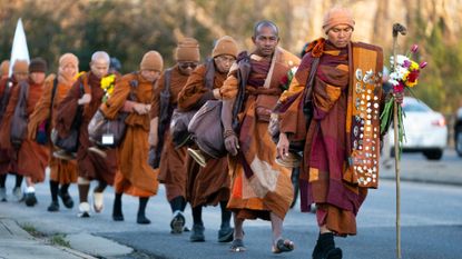 Buddhist monks walk across America