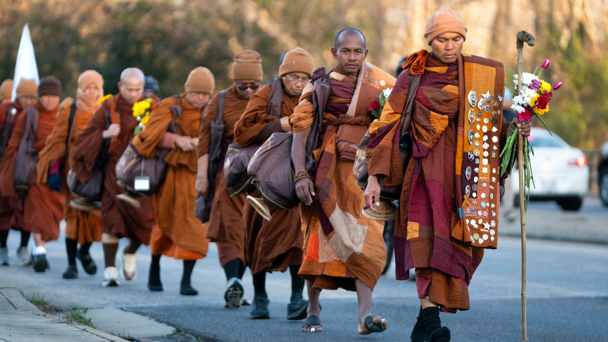 Buddhist monks walk across America