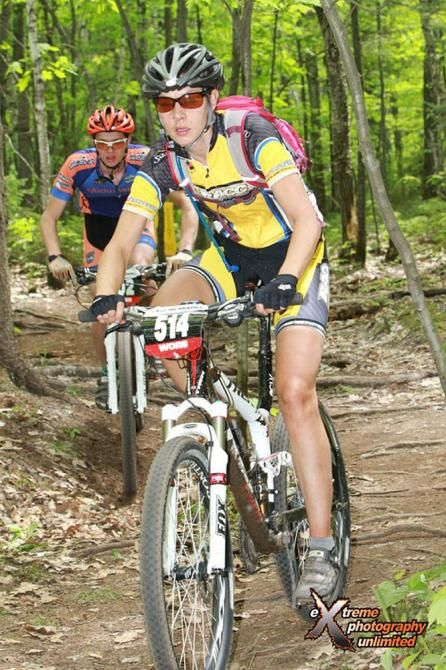 Andrea Matter (Gear Grinder) shows skill in singletrack