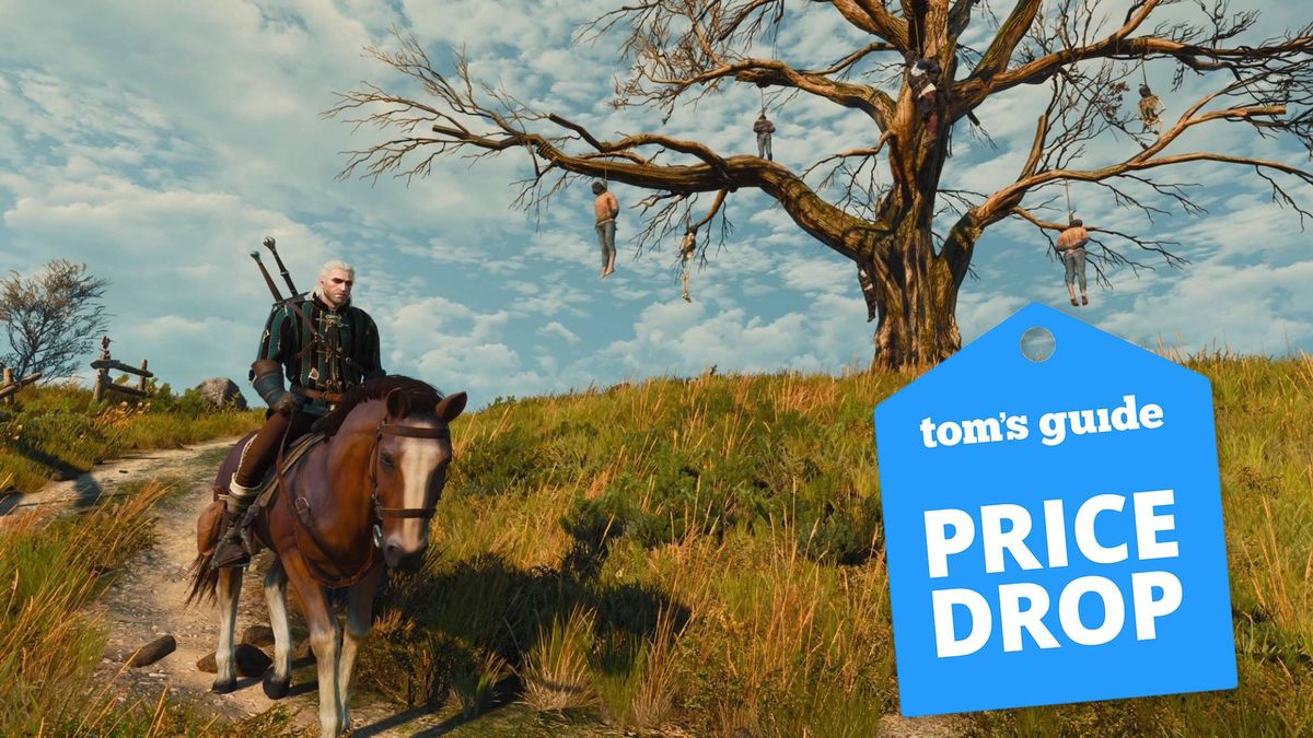 Witcher 3 screenshot with a Tom&#039;s Guide deal tag