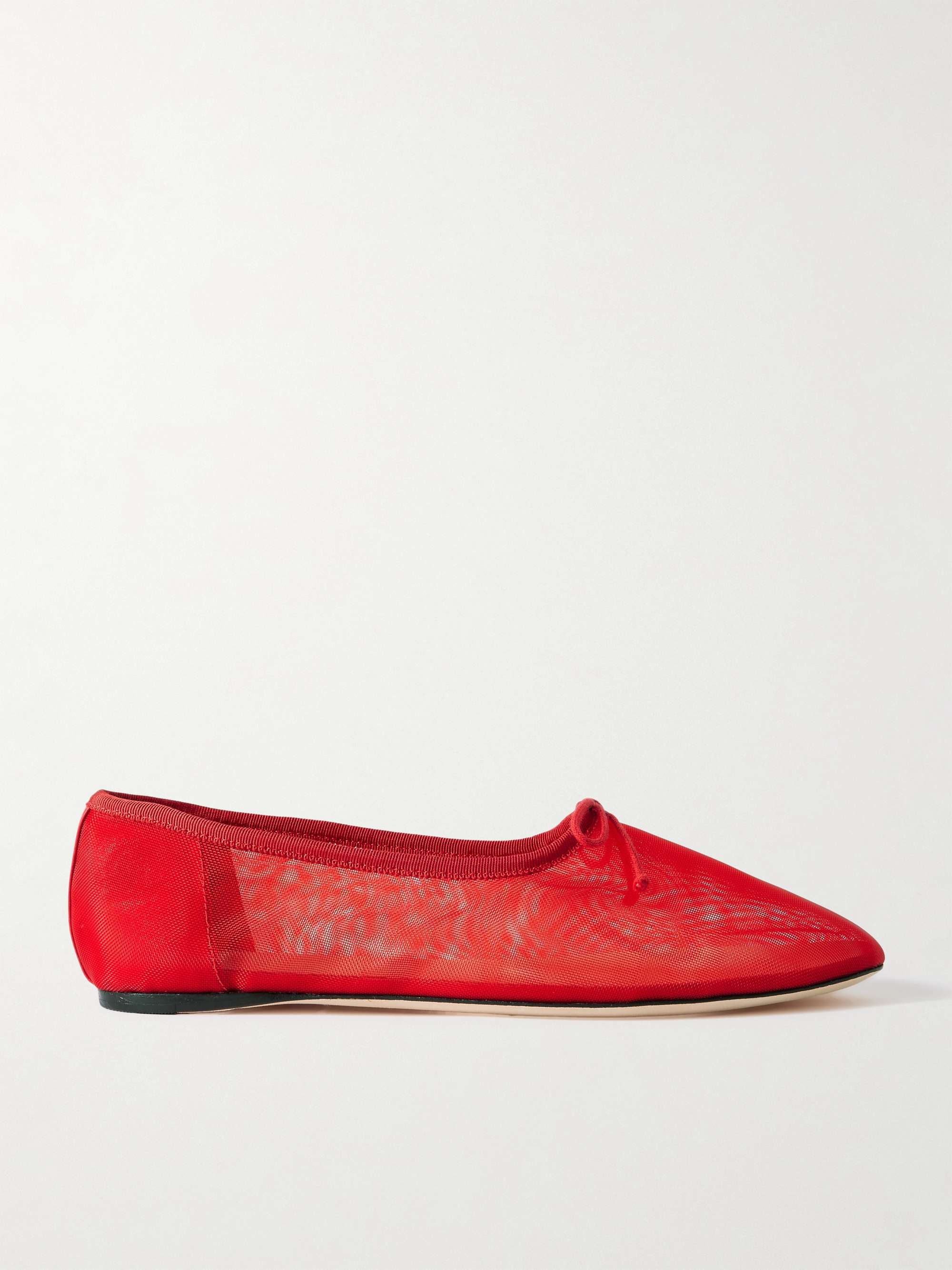 Landon Soft Bow-Detailed Mesh Ballet Flats