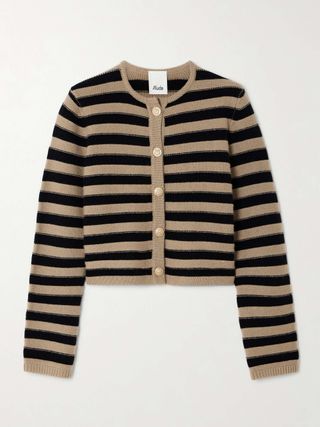 Striped Wool and Cashmere-Blend Cardigan