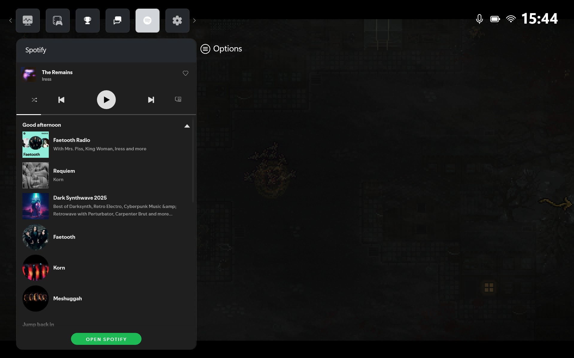 Xbox Game Bar screenshot with overlay widgets
