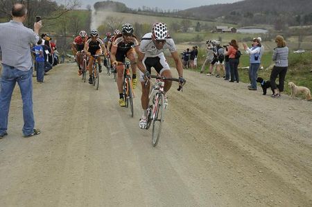 Cesar Grajales (Competitive Cyclist) leads up the far side of Meetinghouse Road