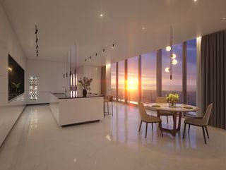 living space at Aston Martin Signature Penthouses in Miami
