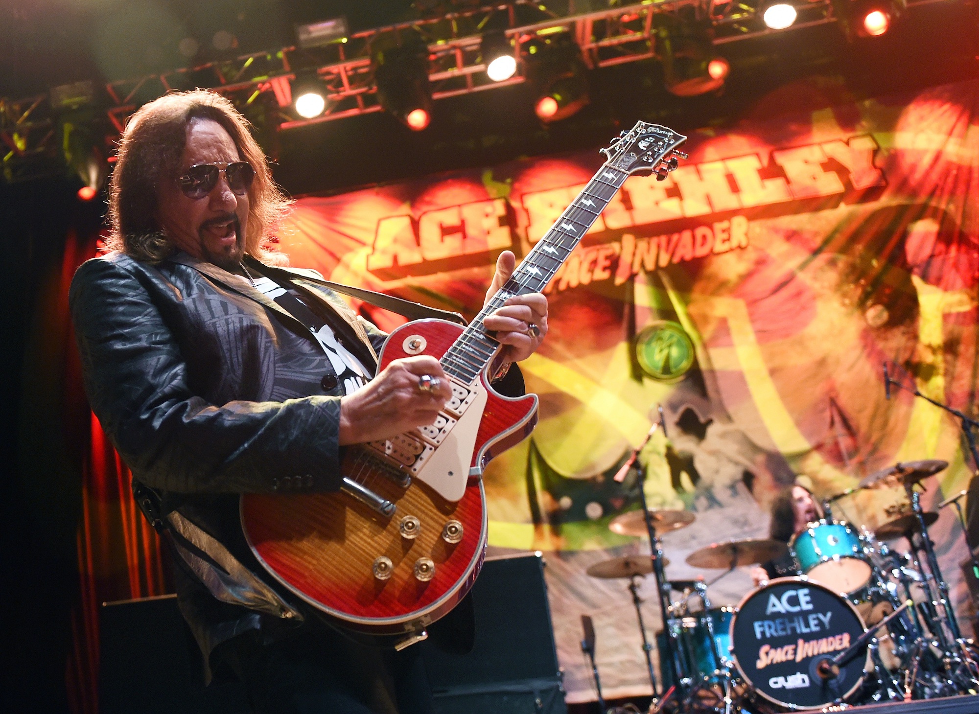 Ace Frehley performs at the Brooklyn Bowl Las Vegas at The LINQ Promenade in Las Vegas, Nevada on March 6, 2016