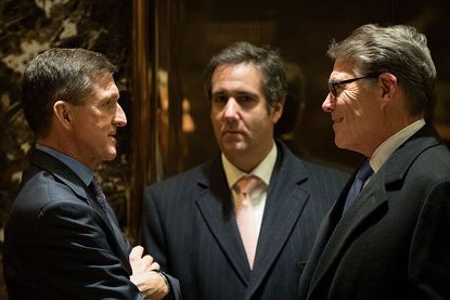 Trump personal counsel Michael Cohen and Michael Flynn in happier days