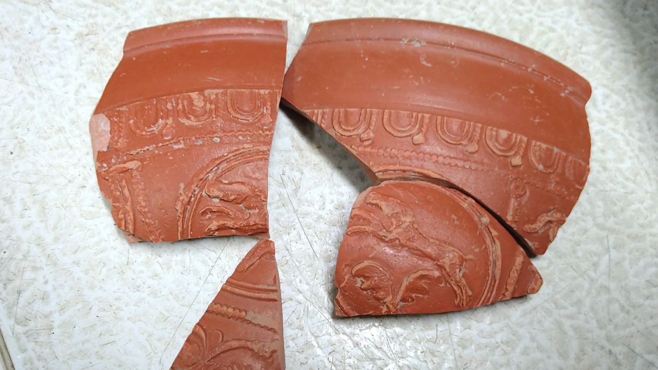 Some of the pottery uncovered at the site.