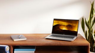 HP ProBook 635 Aero G8 open on a desk