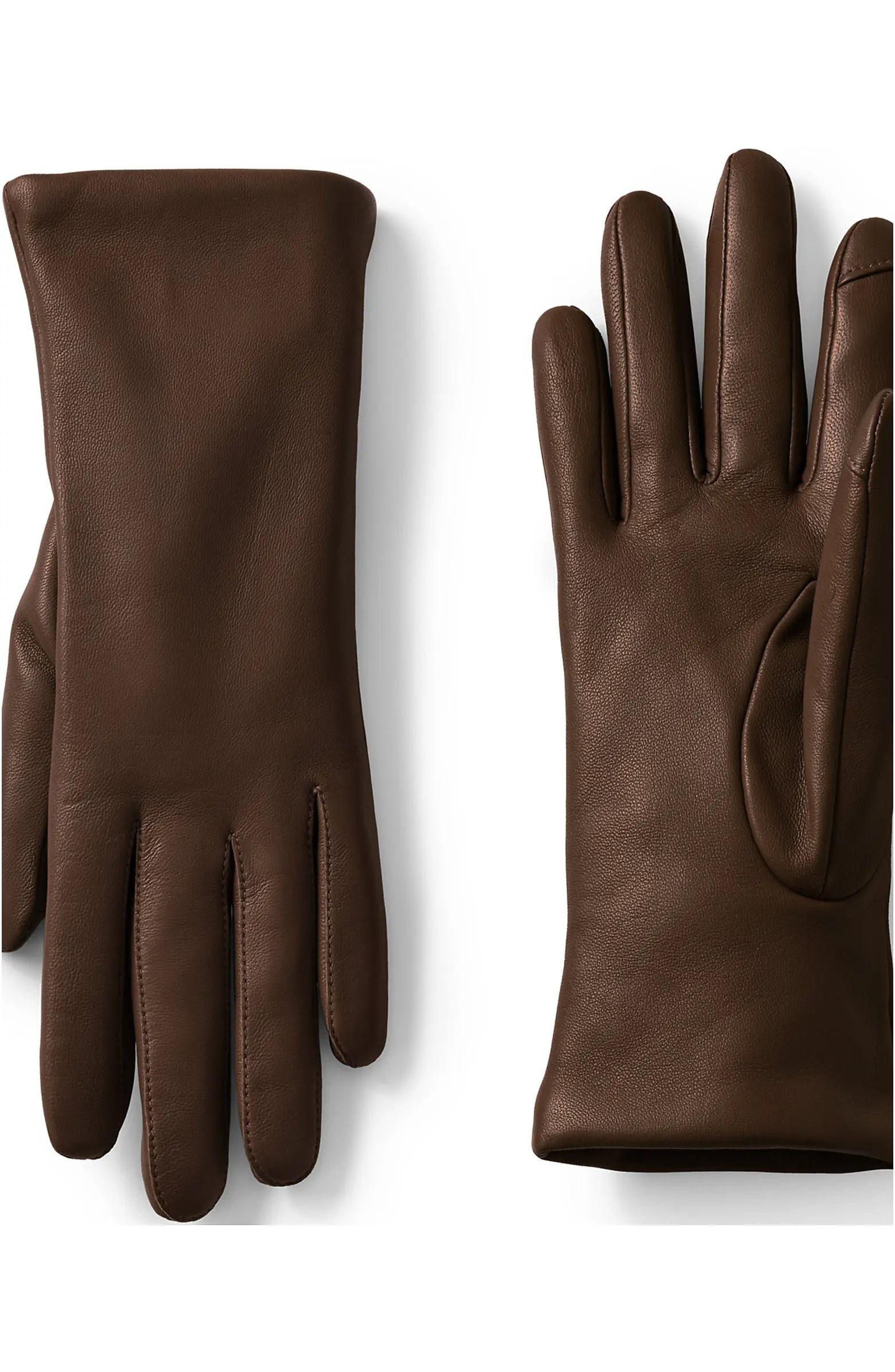Lands' End, Ez Touch Screen Cashmere Lined Leather Gloves