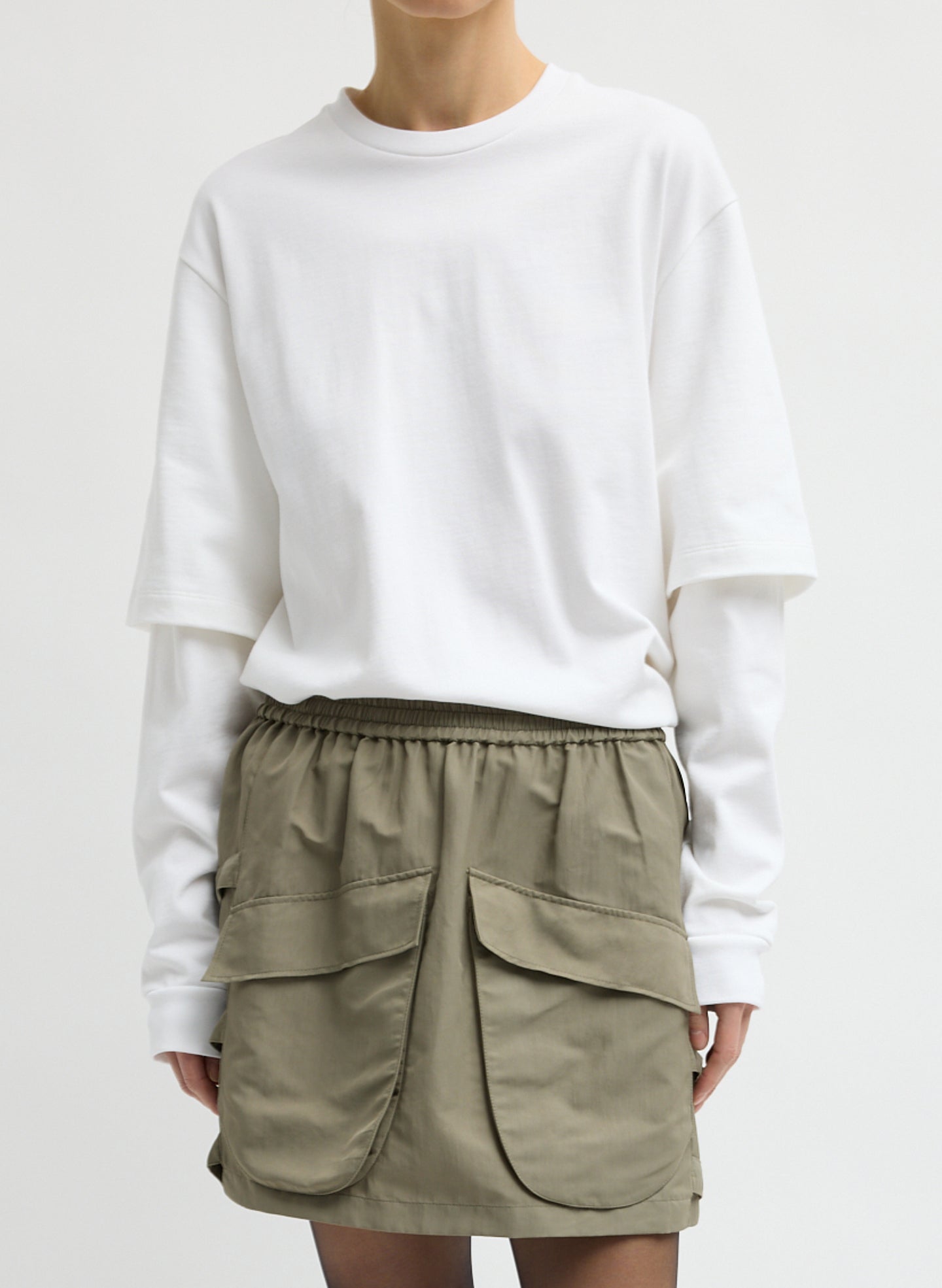Perfect Unisex Double Layer Long Sleeve T-Shirt - White / Xs / F126ps7015