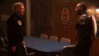 Harrison Ford as Thaddeus Ross and Anthony Mackie as Sam Wilson.