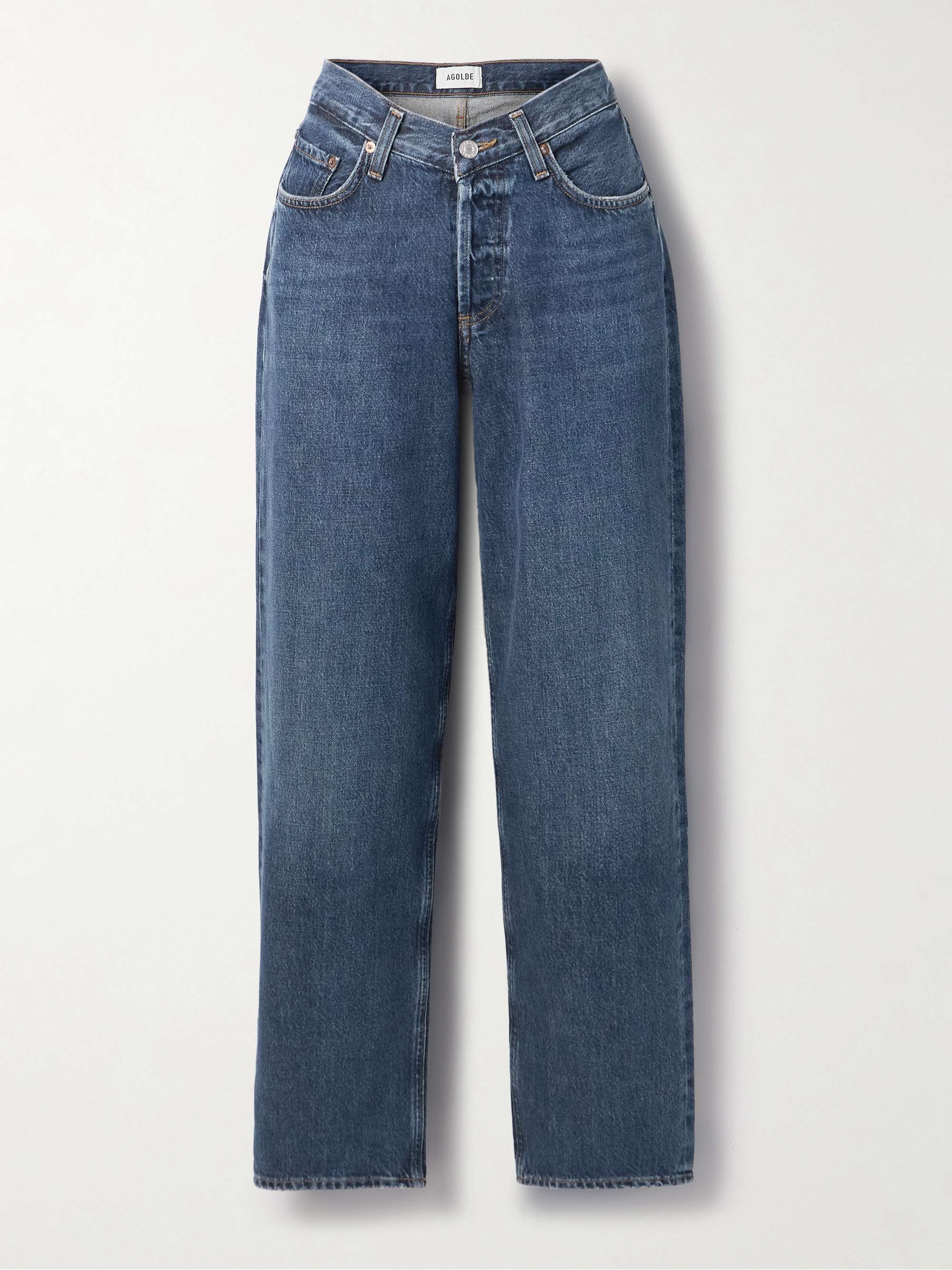 V-Waist Baggy Mid-Rise Straight-Leg Jeans