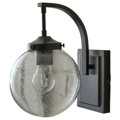 modern globe exterior wall light