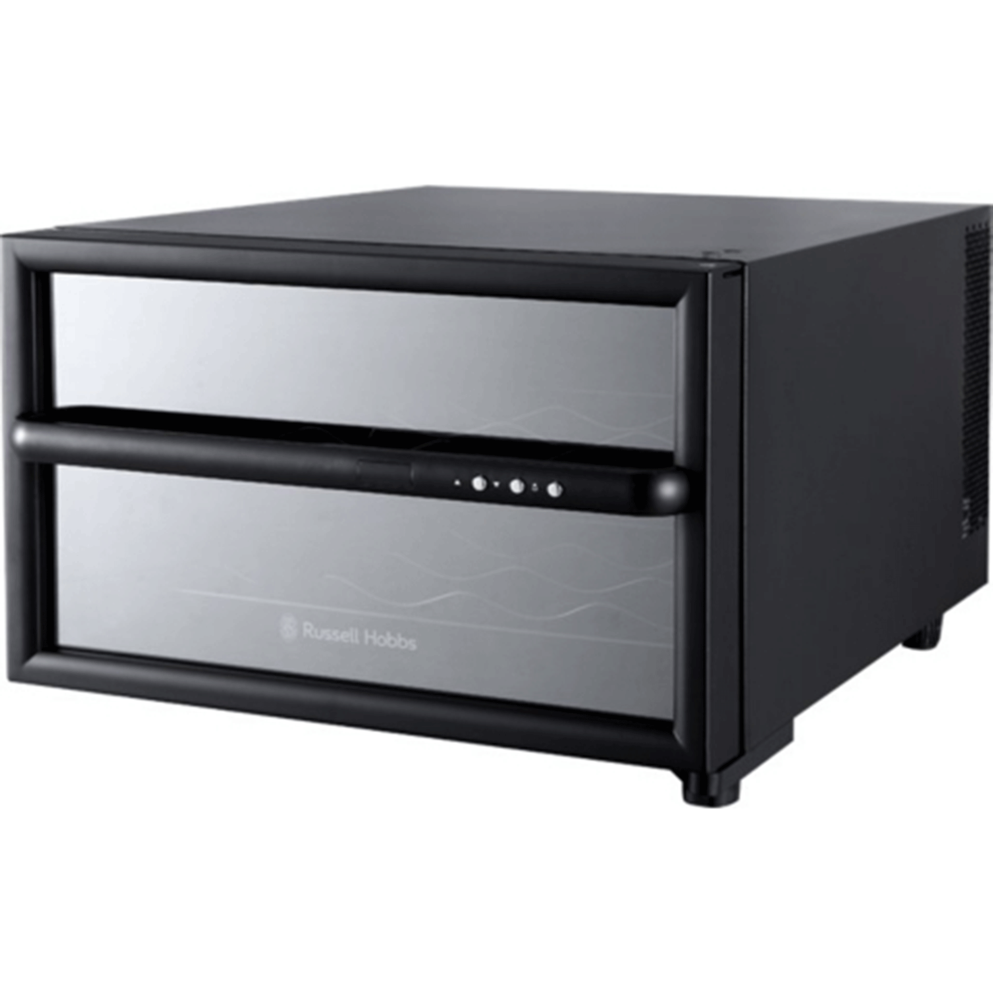 Black, small wine fridge cut out