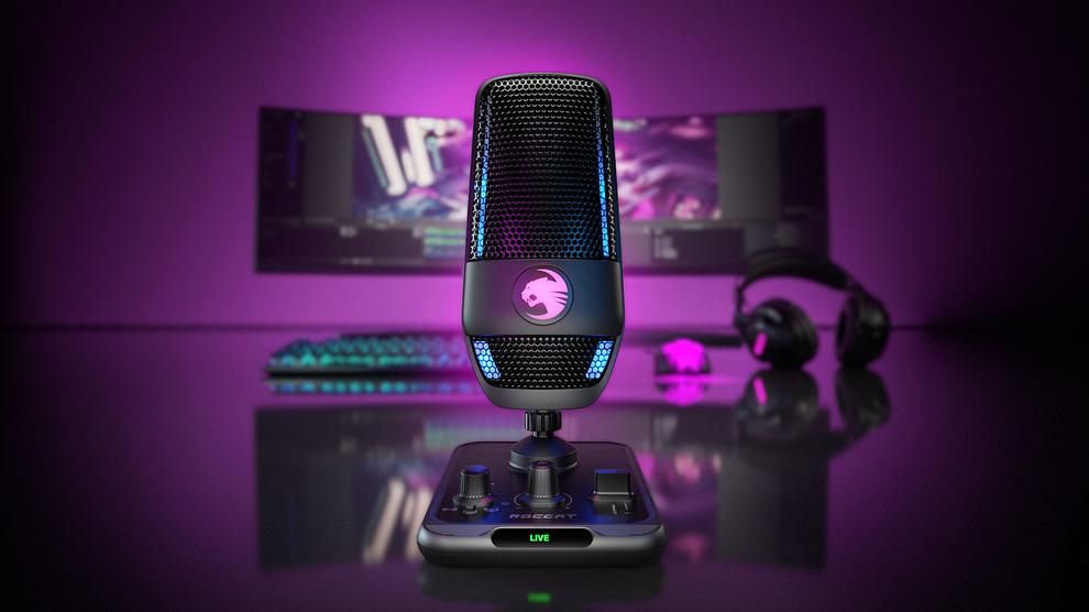 Roccat Torch on a desk with streaming equipment