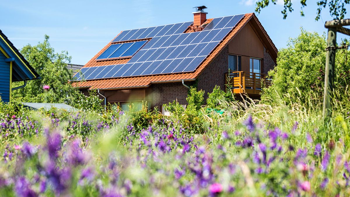 House with solar panels