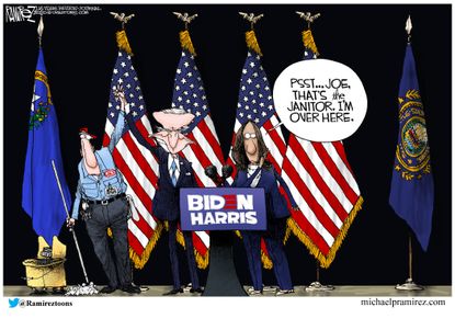 Political Cartoon U.S. Biden Kamala Harris Gaffes Democratic Ticket