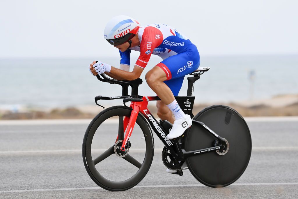 ALICANTE SPAIN AUGUST 30 Rudy Molard of France and Team Groupama FDJ sprints during the 77th Tour of Spain 2022 Stage 10 a 309km individual time trial stage from Elche to Alicante LaVuelta22 WorldTour on August 30 2022 in Alicante Spain Photo by Justin SetterfieldGetty Images