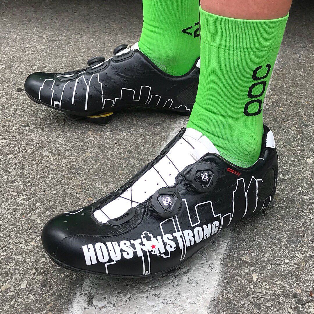 Lawson Craddock is auctioning these custom Lake shoes to benefit Houston cycling